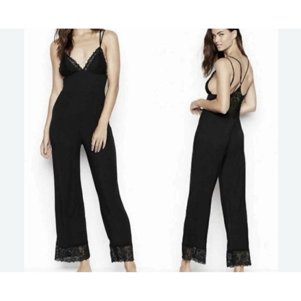 Victoria’s Secret Black Jumpsuit Lace Size Small